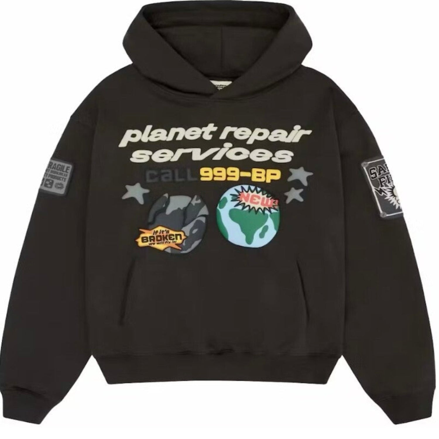 Broken Planet Hoodie ‘Repair Services / Soot Black'