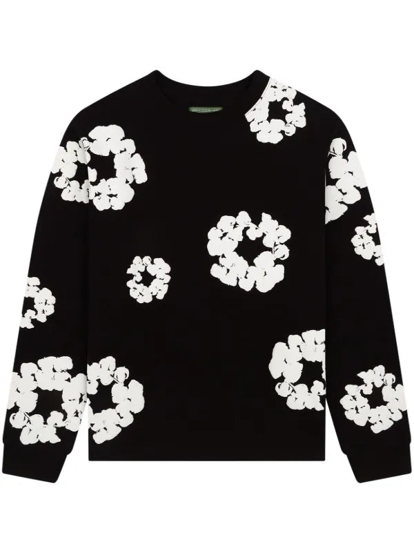 Denim Tears Long Sleeve Cotton Wreath T-Shirt ‘Black’