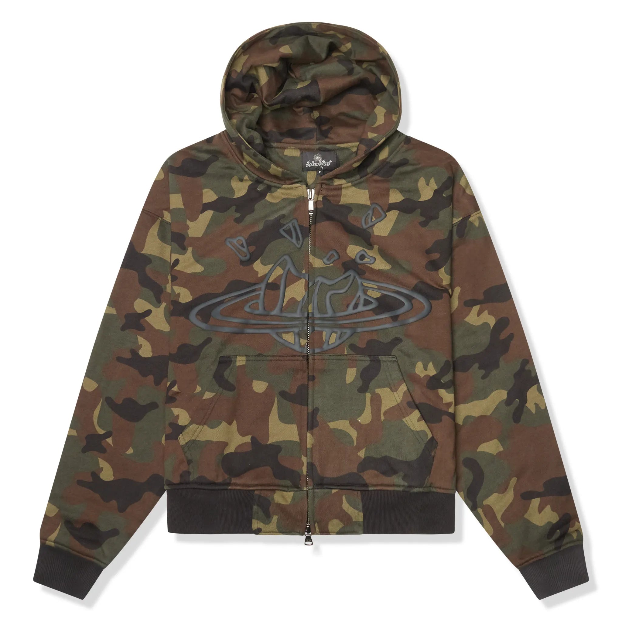 Broken Planet Camo Zip Up Hoodie ‘Camo Green’
